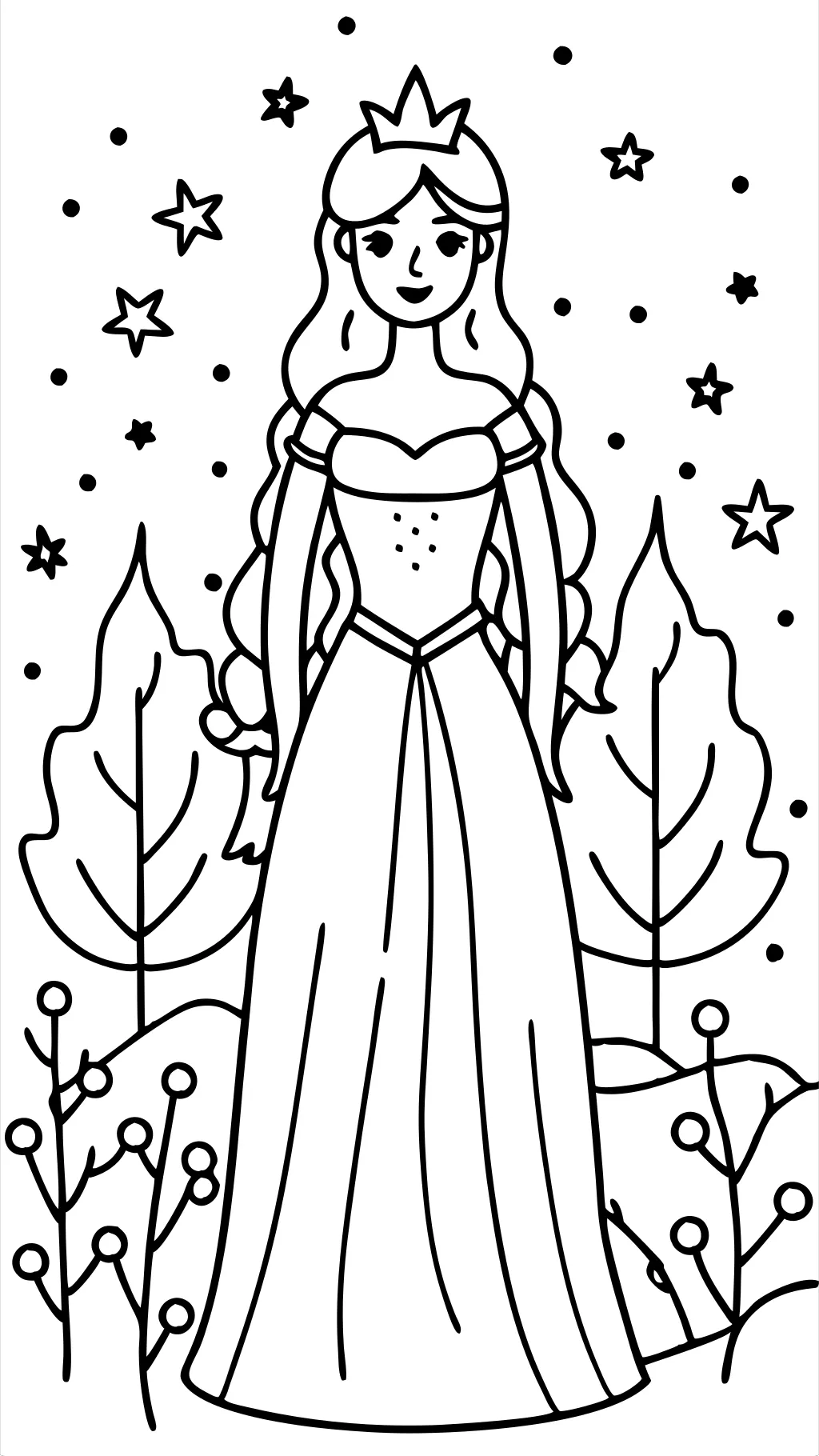 Página para colorear de la princesa de Aurora